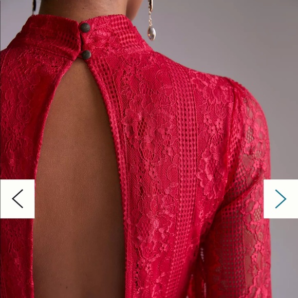 NWT size 2 Anthropologie Maeve Open-Back Lace Mini Dress - Picture 5 of 5
